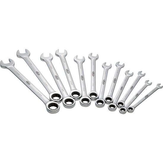 Ratcheting combination wrench set ∙ long
