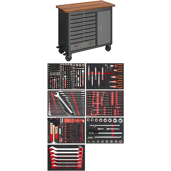 Mobile work bench Series L ∙ with assortment