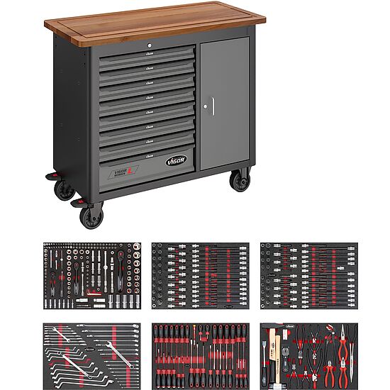 Mobile work bench Series L ∙ with assortment