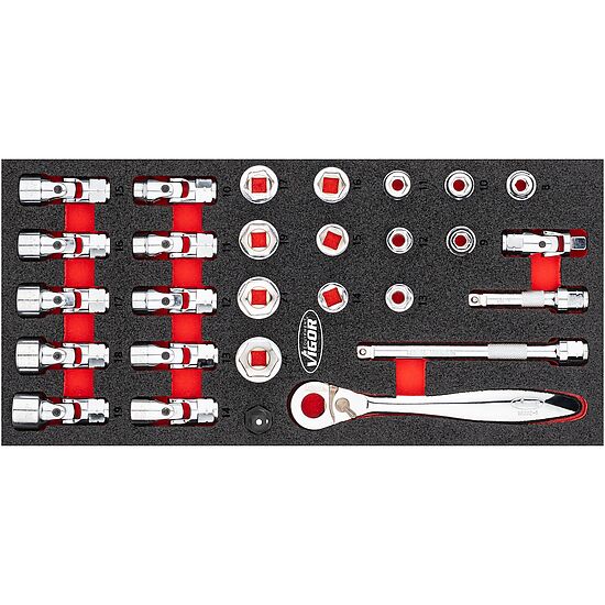 Super flat nut-driver ∙ flexible head wrench