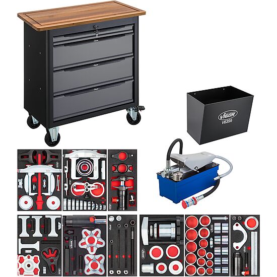 Mobile work bench Series XL with specialty tool assortment